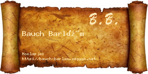 Bauch Barlám névjegykártya